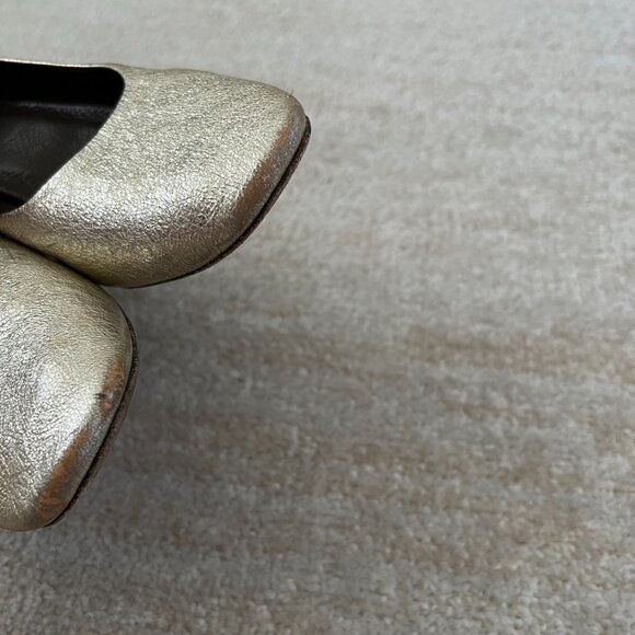 COCLICO Gold Chunky Heels Shoes 36 - Picture 6 of 10